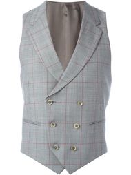 двубортный жилет в клетку Caruso