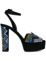 украшенные кристалами замшевые босоножки Giuseppe Zanotti Design