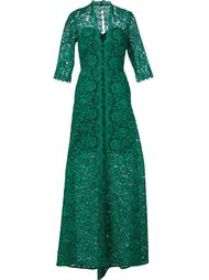 длинное платье с цветочным кружевом Carolina Herrera