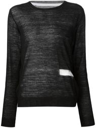 свитер с контрастной сетчатой деталью Yohji Yamamoto