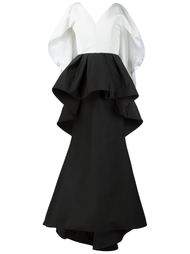 платье с V-образным вырезом Christian Siriano