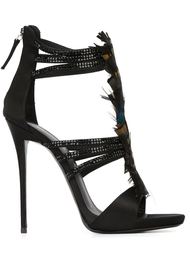 босоножки с отделкой перьями  Giuseppe Zanotti Design