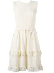 многослойное платье с кружевной отделкой Red Valentino