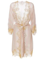 полосатый халат с кружевной отделкой Rosamosario