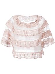 кружевной топ с рюшами Red Valentino
