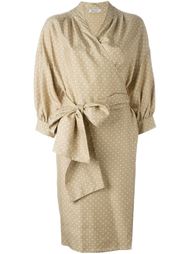платье в горох с поясом Christian Dior Vintage