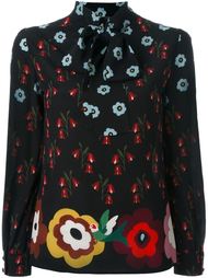 блузка с цветочным принтом   Red Valentino