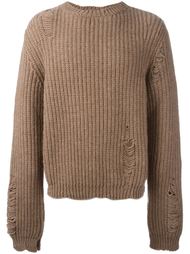 свитер с рваными деталями   J.W.Anderson