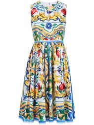 платье с принтом 'Majolica ' Dolce &amp; Gabbana