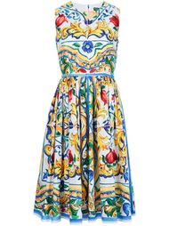 платье с принтом 'Majolica ' Dolce &amp; Gabbana