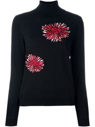 свитер-водолазка с цветочной вышивкой Boutique Moschino