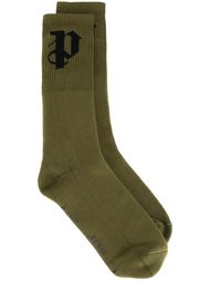 initial intarsia socks Palm Angels