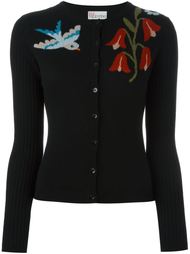 кардиган с вышивкой в технике интарсия Red Valentino