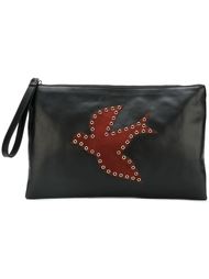 клатч с нашивками птиц Red Valentino