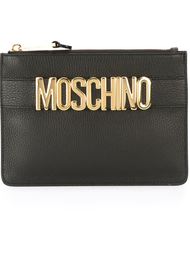клатч с бляшкой с логотипом Moschino