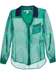 полупрозрачная рубашка с принтом узора Diane Von Furstenberg