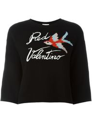 джемпер вязки интарсия с птицей Red Valentino