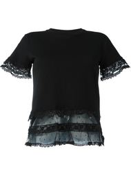 футболка с кружевной вставкой  Red Valentino