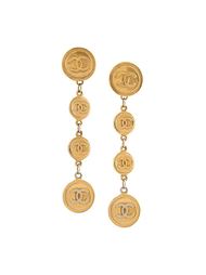 клипсы-подвески с логотипом Chanel Vintage