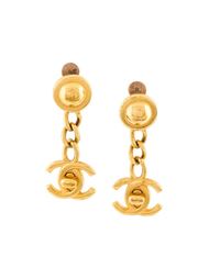клипсы-подвески с логотипом Chanel Vintage
