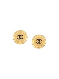 круглые клипсы с логотипом Chanel Vintage