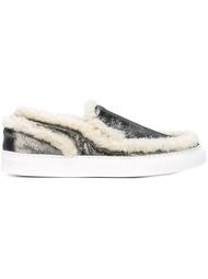 кеды-слипон с меховой отделкой Mm6 Maison Margiela