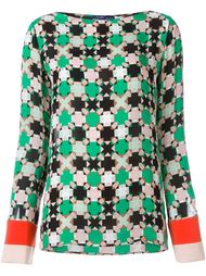блузка с абстрактным принтом   Emilio Pucci