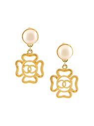 клипсы-подвески с логотипом Chanel Vintage