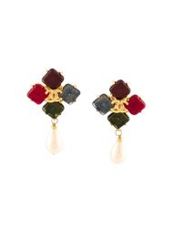 клипсы с жемчужной подвеской Chanel Vintage