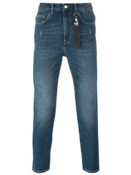 узкие джинсы с заплаткой Love Moschino