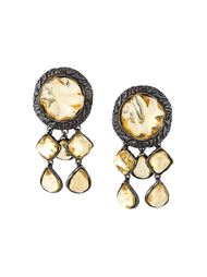серьги-клипсы с подвесками из камня Yves Saint Laurent Vintage