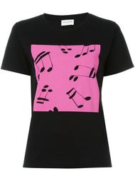 футболка с принтом музыкальных нот Saint Laurent