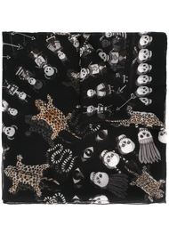 шарф с животными и скелетами Alexander McQueen
