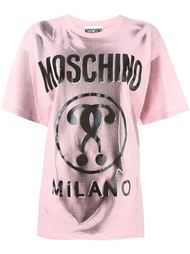 футболка с принтом-логотипом в стиле "тромплей" Moschino