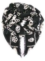 шарф с принтом черепов  Alexander McQueen