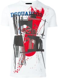 футболка с абстрактным принтом   Dsquared2