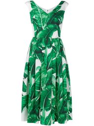 расклешенное платье с принтом банановых листьев Dolce &amp; Gabbana