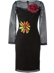 сетчатое платье с цветочными аппликациями Boutique Moschino