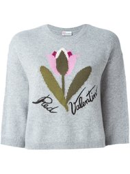 джемпер с цветочным принтом-интарсией Red Valentino