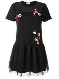 расклешенное платье с цветочной вышивкой  Red Valentino