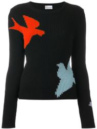 свитер с принтом птиц Red Valentino