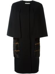 пальто с контрастным меховым карманом Fendi