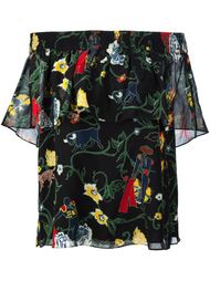 off shoulder floral top Tibi