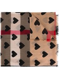шарф с принтом сердец  Burberry