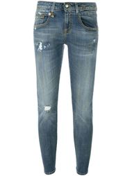 джинсы с рваными деталями  R13