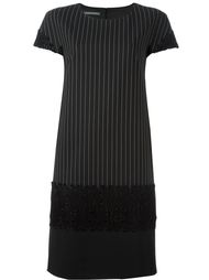 платье в полоску с вышивкой Alberta Ferretti