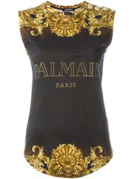 топ с принтом барокко  Balmain