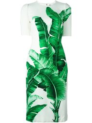 платье с принтом банановых листьев Dolce &amp; Gabbana