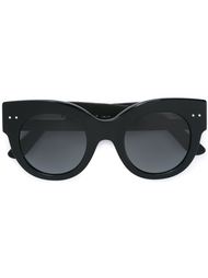 солнцезащитные очки в оправе с кожаной отделкой Bottega Veneta Eyewear