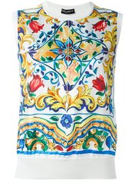 вязаный топ с принтом Majolica Dolce &amp; Gabbana